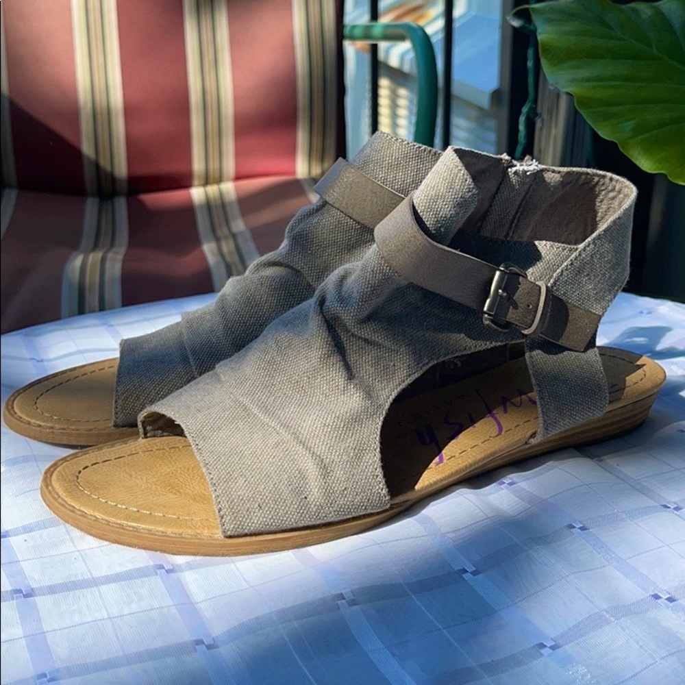 Peep Toe Denim Style Sandal